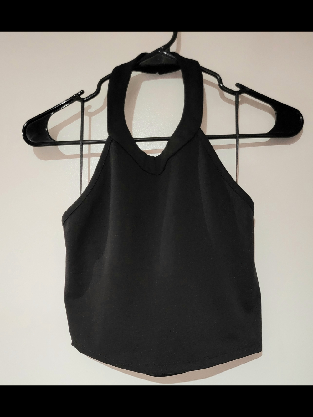 Womens Black Halter Crop Top